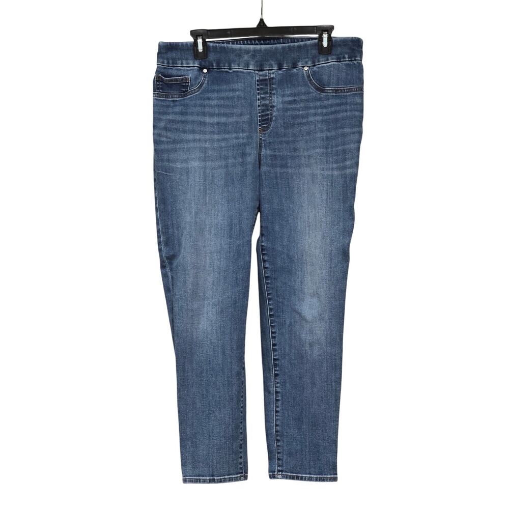 Chico's Sz 12 Reg Stretch Denim Jegging Ankle Blue Jeans